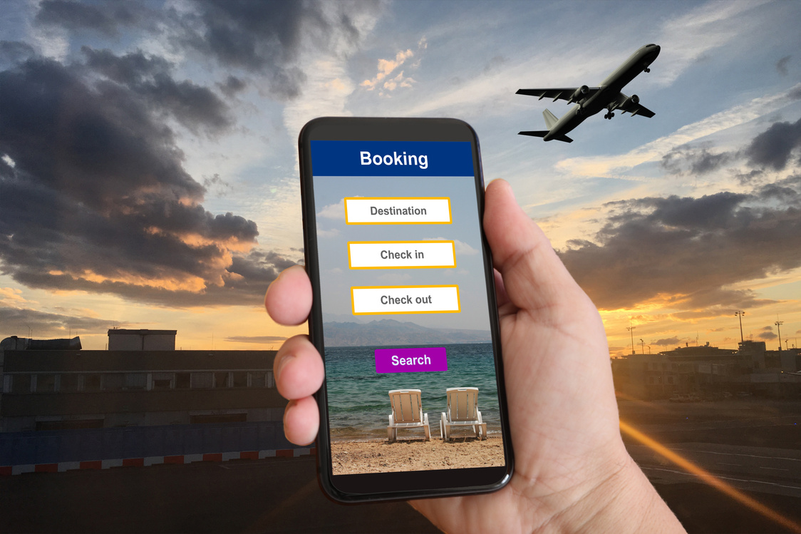 Hotel booking mobile phone online travel search reservation